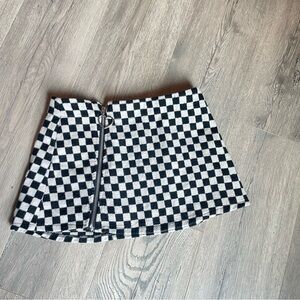 Checkered Black and White Skirt